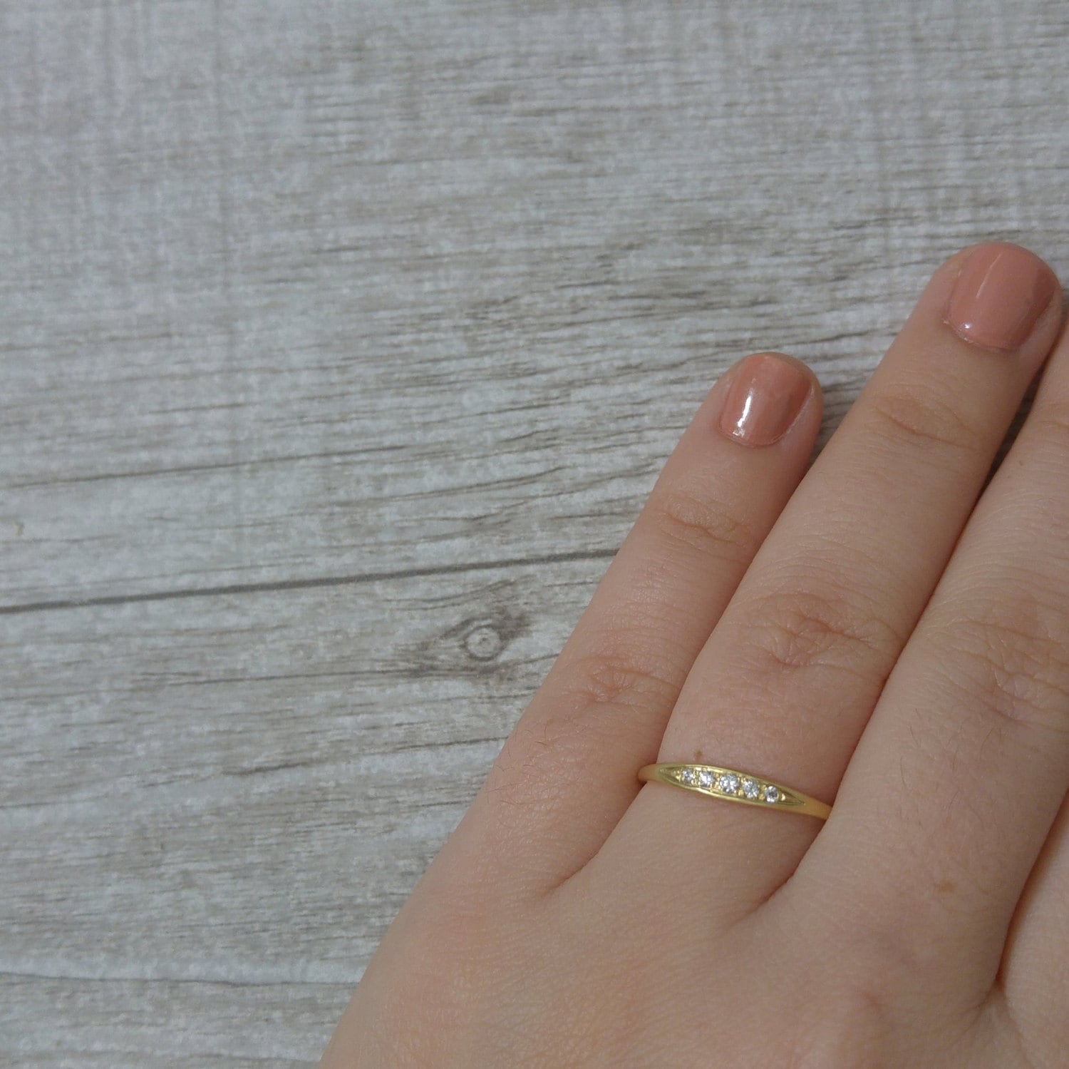 Delicate Engagement Ring, Cognac Diamonds Engagement Ring, Unique ...