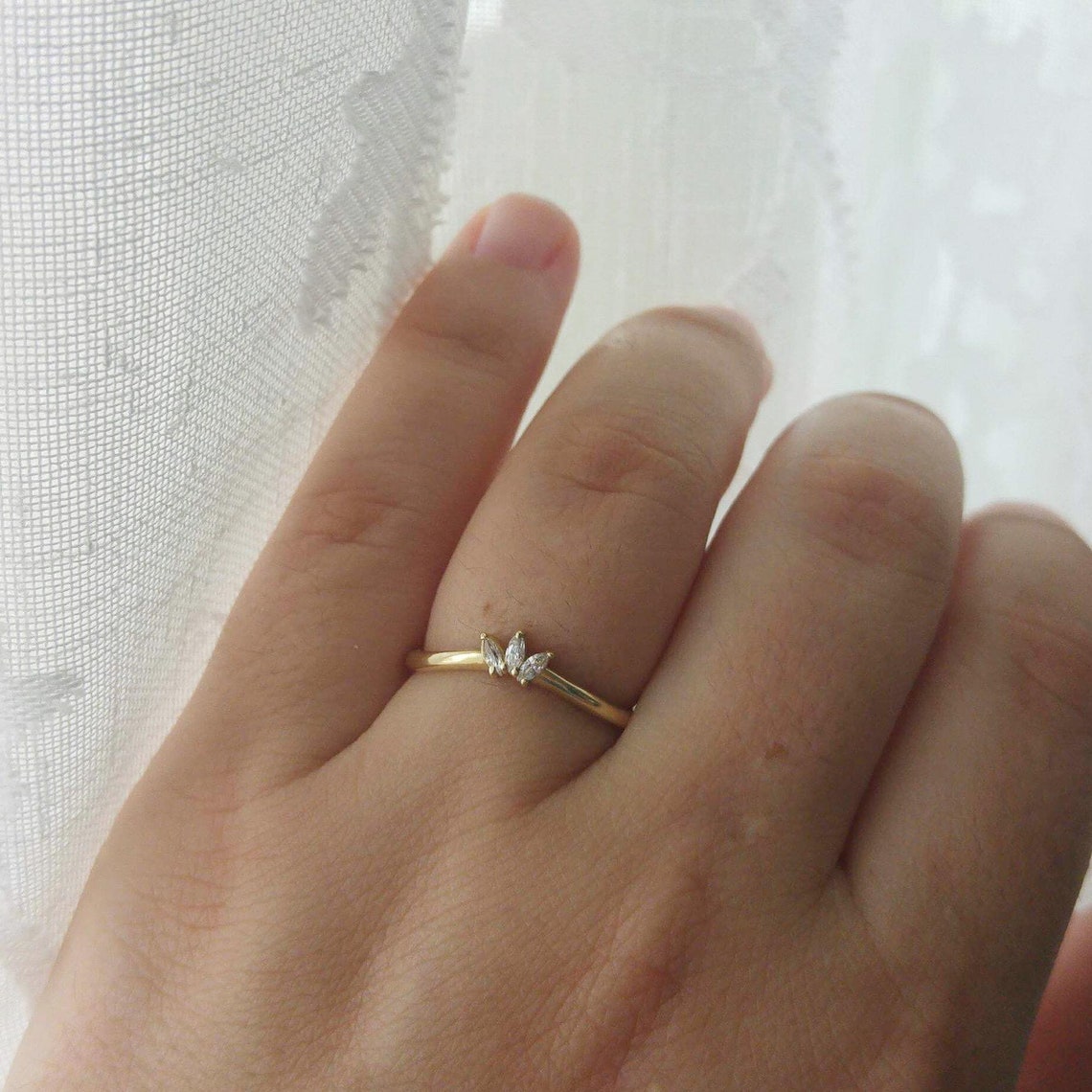 Delicate Marquise Diamond Ring