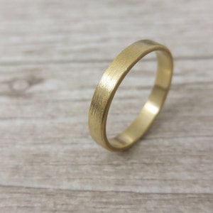 Mens wedding band, brushed gold wedding band, mens wedding ring, 14k Wedding band for men, Gold texured wedding ring, wedding band for him