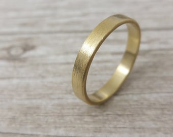 Mens wedding band, brushed gold wedding band, mens wedding ring, 14k Wedding band for men, Gold texured wedding ring, wedding band for him