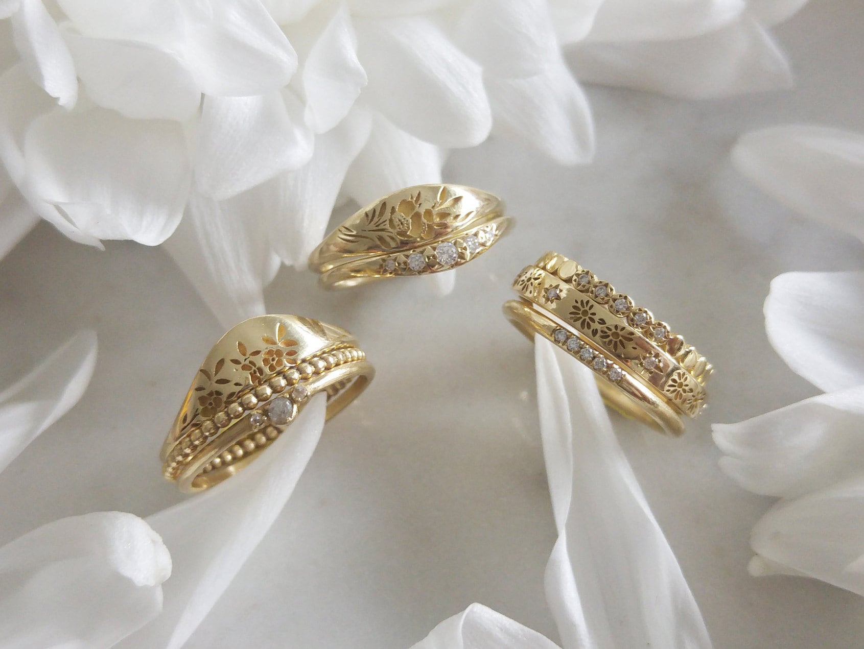 Marriage Rings Collection Vintage Style Engagement and Wedding Rings, Unique Diamond Wedding Ring ...