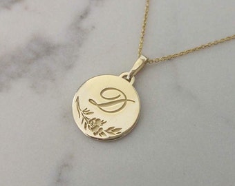 Personalized Necklace, 14k gold Initial necklace, personalized holiday gift, Monogram necklace, unique personalized pendant