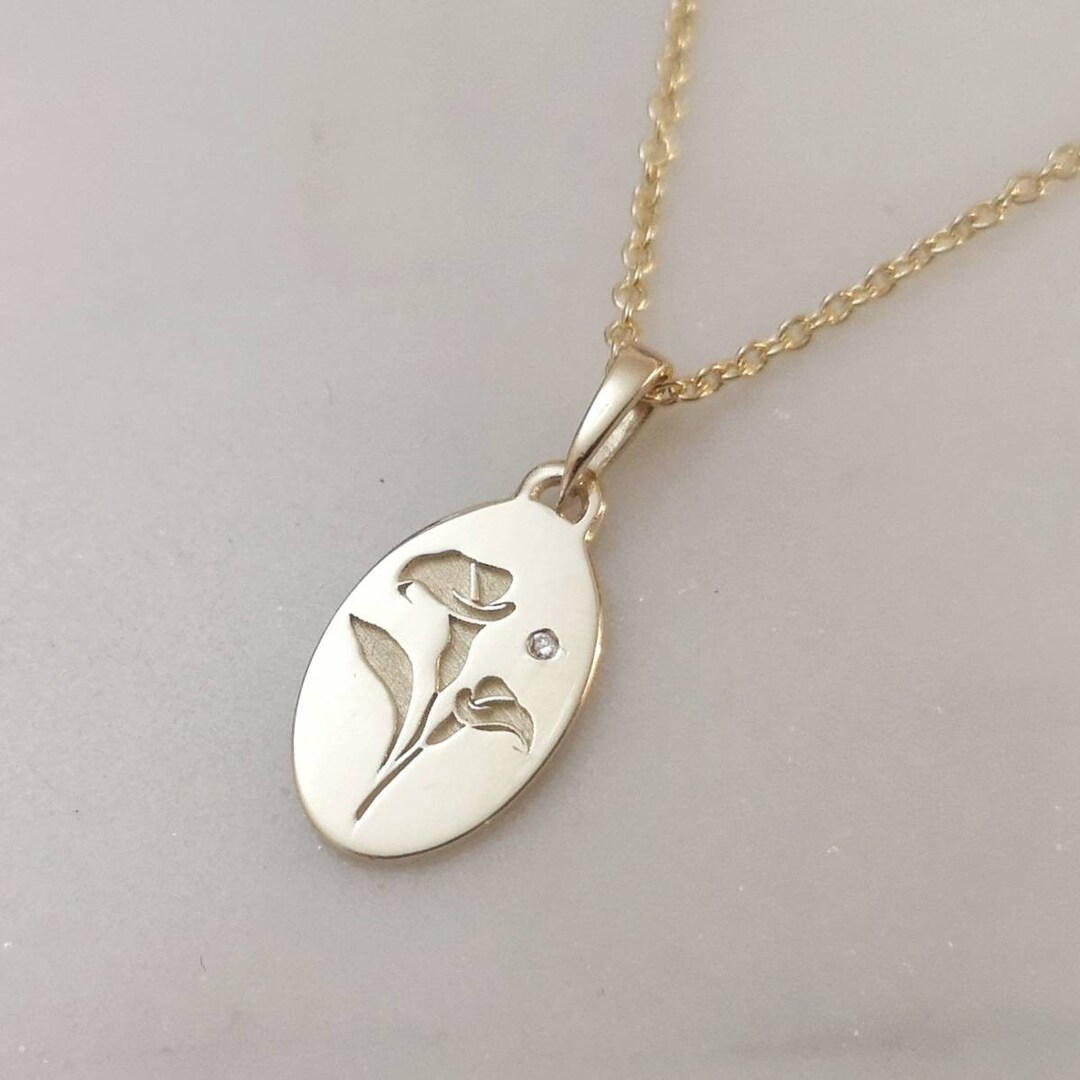 Calla Lily Necklace Flower Pendant Personalized Pendant - Etsy