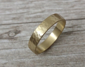 Men's gold wedding band, gold hammered wedding band, 14k gold men wedding ring, hammered texured wedding ring, wedding band for him