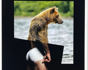 Bear Cub Collage Print – Humorous LGBTQ Wall Art
