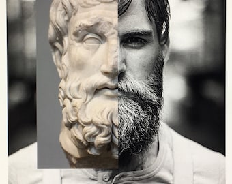 Greek God - Statue Wall Art Collage