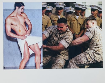 Navy Boys Art Print: Whimsical Collage