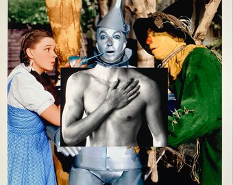 Tin Man Collage Print: Oz Trio, Vintage MGM Technicolor Photography