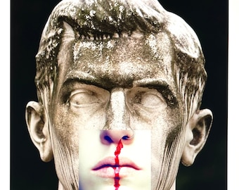 UNDER PRESSURE - Roman Greek Statue Blood Photo Wall Art Collage