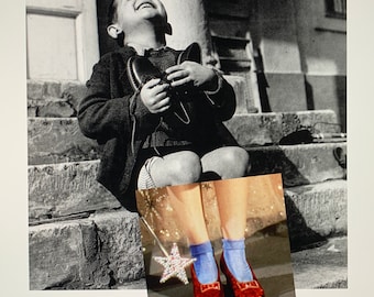Ruby Slippers Collage Print – Wizard of Oz, Vintage Photography