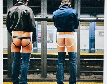 Jock Subway Print: Whimsical Collage Art,