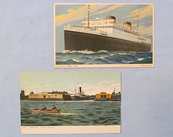 Postcard Ocean Liner Franconia Cunard Line 1931 World Etsy - two cunard postcards ocean liner britannic 1950 cunard wharf in boston 1905
