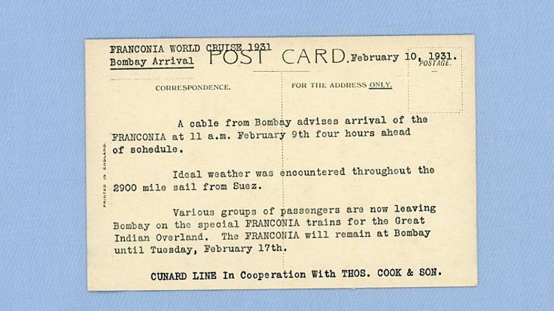 1931 cunard line money order receipt