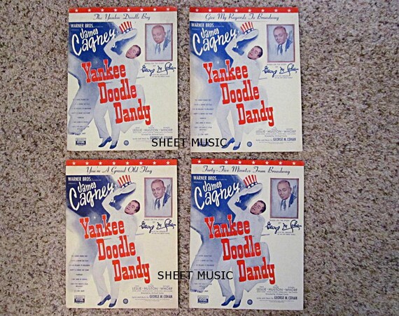 Four Sheet Music James Cagney Yankee Doodle Dandy 1942 Movie George M Cohan Patriotic