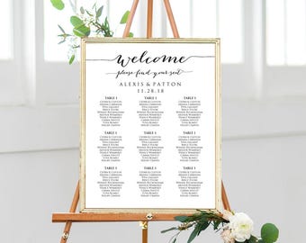 welcome seating chart find your seat wedding seating chart etsy