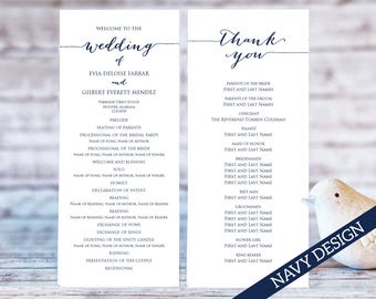 wedding program templates ceremony program template diy etsy