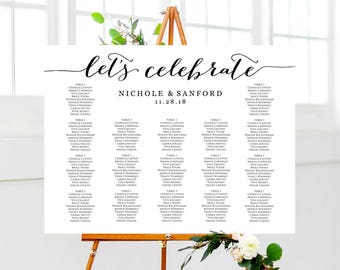 lets celebrate seating chart template wedding table etsy table plan for wedding template