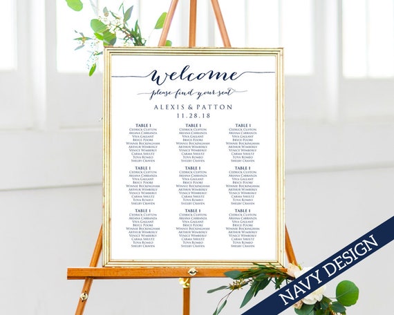 Reception Seating Chart Template