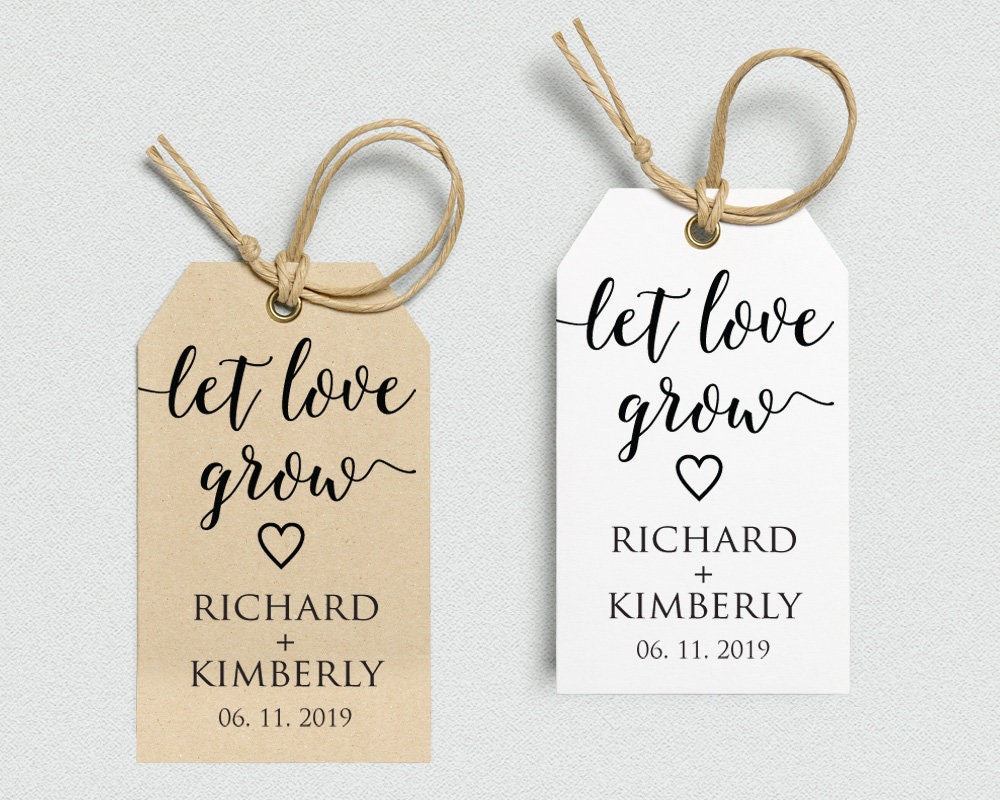 Seed Favor Printable Let Love Grow Tags Let Love Grow Sign - Etsy