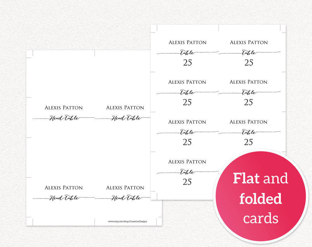 Place Cards Template Wedding Place Cards Wedding Place Card Etsy
