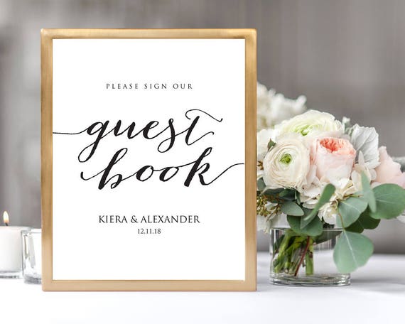 Please Sign Our Guest Book Wedding Sign 8x10 Wedding Sign Etsy