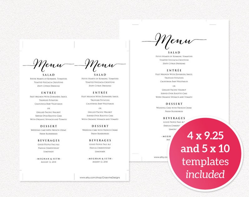 Menu Cards Menu Template Menu Wedding Wedding Menu Cards Wedding Menu Printable Dinner Menu Lunch Menu Wedding Menu Template