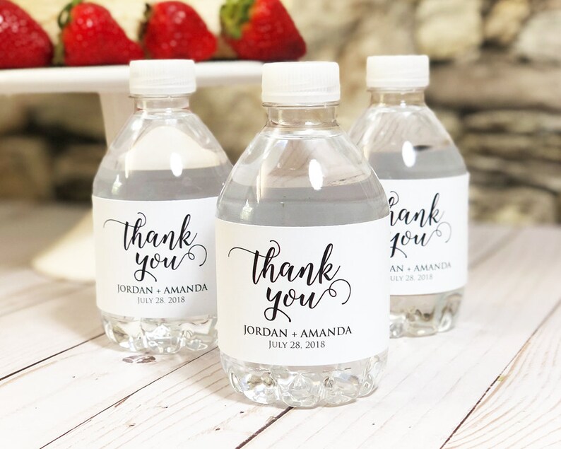 water bottle lables thank you water bottle labels wedding etsy