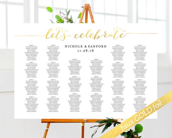 Seating Chart Template Etsy