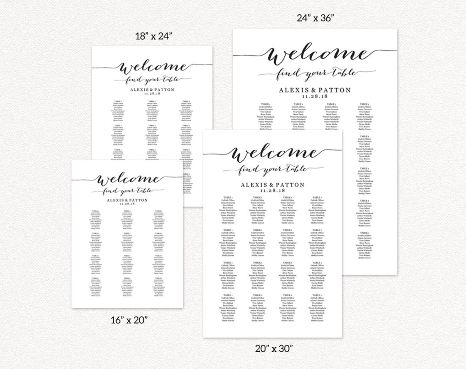 Wedding Seating Chart Template Seating Chart Printable Etsy