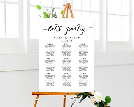 Wedding Reception Seating Chart Template Posters