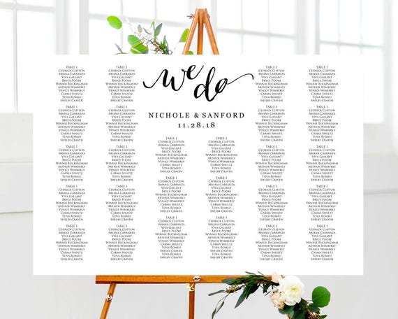Seating Chart Poster Size