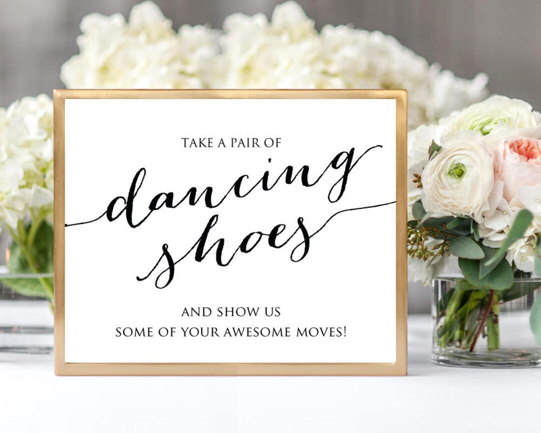 Dancing Shoes Wedding Sign Wedding Sign Instant Download DIY Etsy