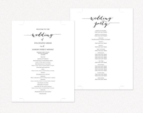wedding program templates ceremony program template diy wedding wedding program printable template editable program template wedding party program templates