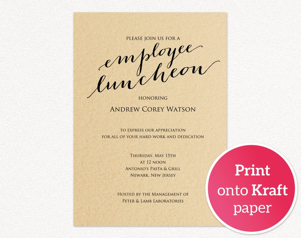 Employee Luncheon Invitation Lunch Invitation Lunch Invite Etsy
