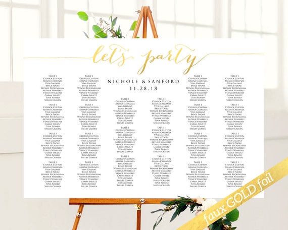 How Big Should A Wedding Seating Chart Be