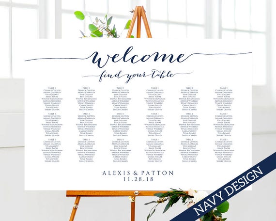 Seating Chart Template Etsy