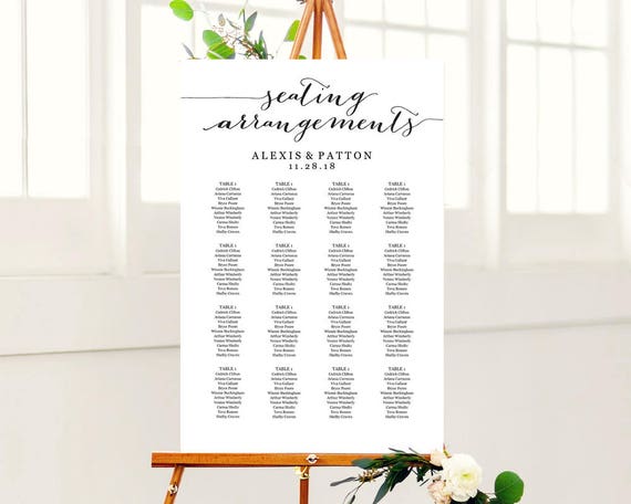 seating arrangement chart seating arrangement chart template etsy