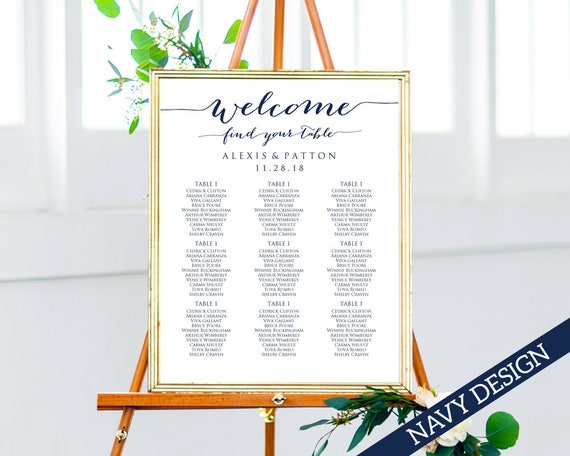 Wedding Reception Seating Chart Template Posters