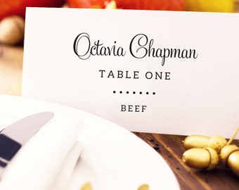 Wedding Place Card With Meal Choice, Place Card Template, Seating Cards, Personalized Seating Card, Wedding Printable, Place Cards Wedding