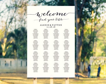 Wedding Seating Chart Template, Seating Chart Printable, Seating Plan, Seating Chart Poster, Wedding Seating Sign, Table Plan Template