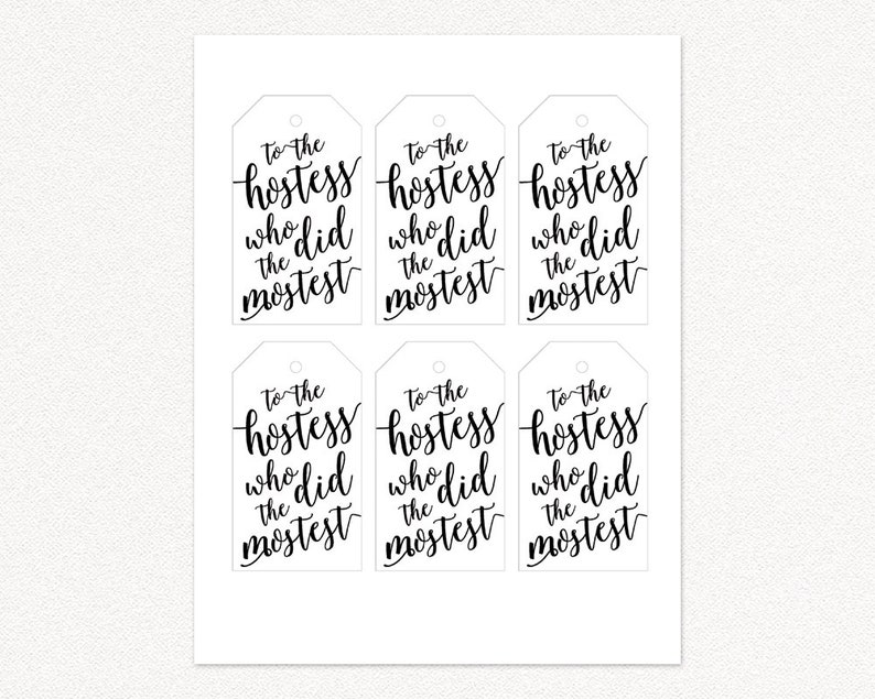 Hostess Gift, Hostess With The Mostest, Hostess Gift Bridal Shower, Hostess Thank You, Wine Bottle Labels, Thank You Tags, Toast to the Host image 3