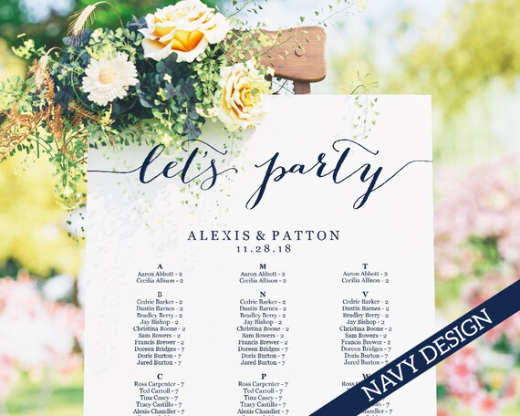 Poster Board Wedding Seating Chart