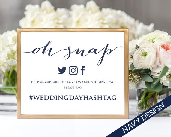 Navy Wedding Hashtag Sign Printable Editable Hashtag Printable Sign Navy Wedding Hashtag Sign Printable Editable Hashtag Printable Sign