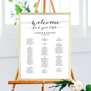 Seating Chart, Seating Chart Wedding, Alphabetical Seating Chart Template, Seating Chart Poster, Seating Chart Board, Wedding Seating Sign image 7