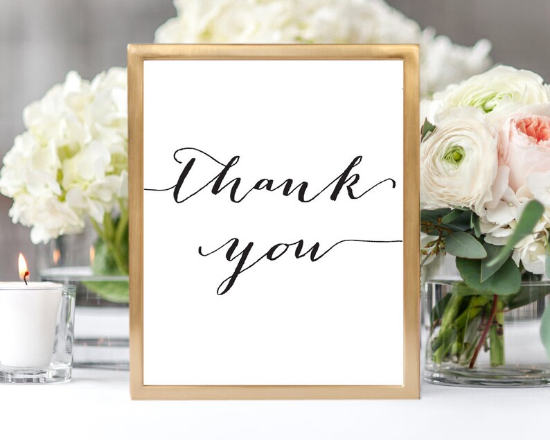 Thank You Sign Wedding Thank You Sign Wedding Printable Etsy