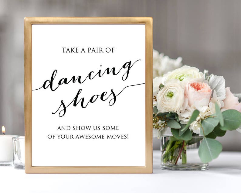 Dancing Shoes Wedding Sign Wedding Sign Instant Download DIY Etsy
