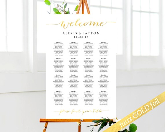 Seating Chart Poster Size