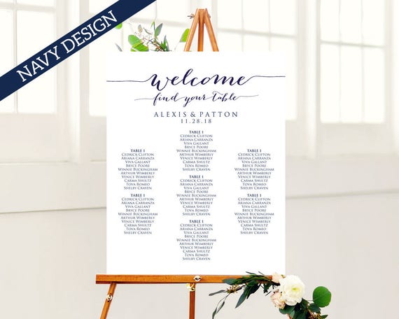 Seating Chart Template Etsy