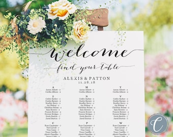 Seating Chart, Seating Chart Wedding, Alphabetical Seating Chart Template, Seating Chart Poster, Seating Chart Board, Wedding Seating Sign