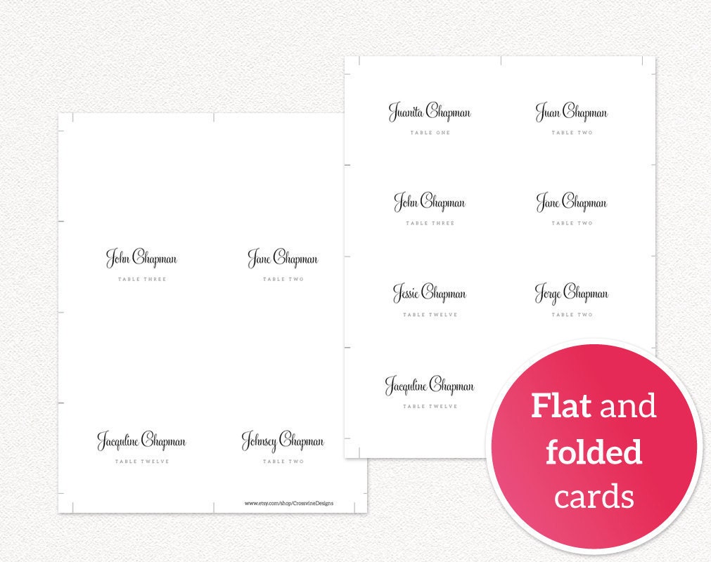 Place Cards Template Wedding Place Cards Wedding Place Card Etsy